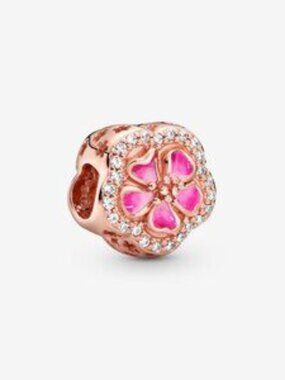 Pandora sparkling pink peach blossom charm